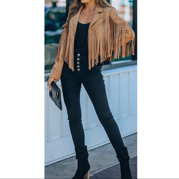 🎉HP🎉Vintage Leather Tassel Jacket - Picture 5 of 10